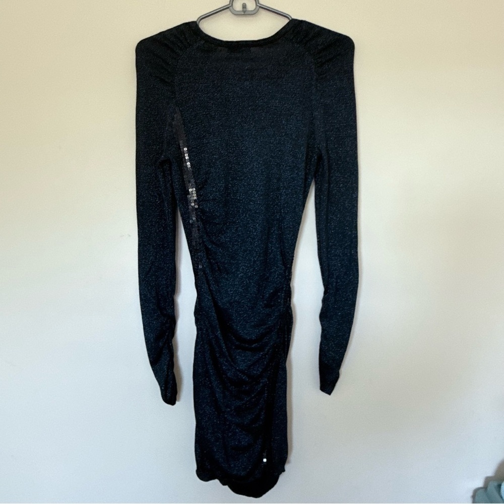 Moda International Shimmering Navy Blue Glitter/Sequin Dress size Small - Picture 3 of 9